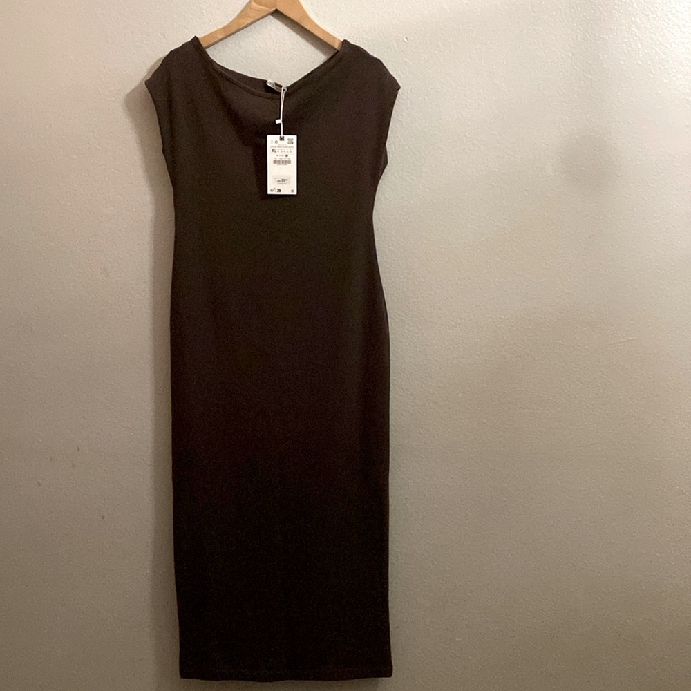 Zara Bodycon Dress Brown NEW with tags XL